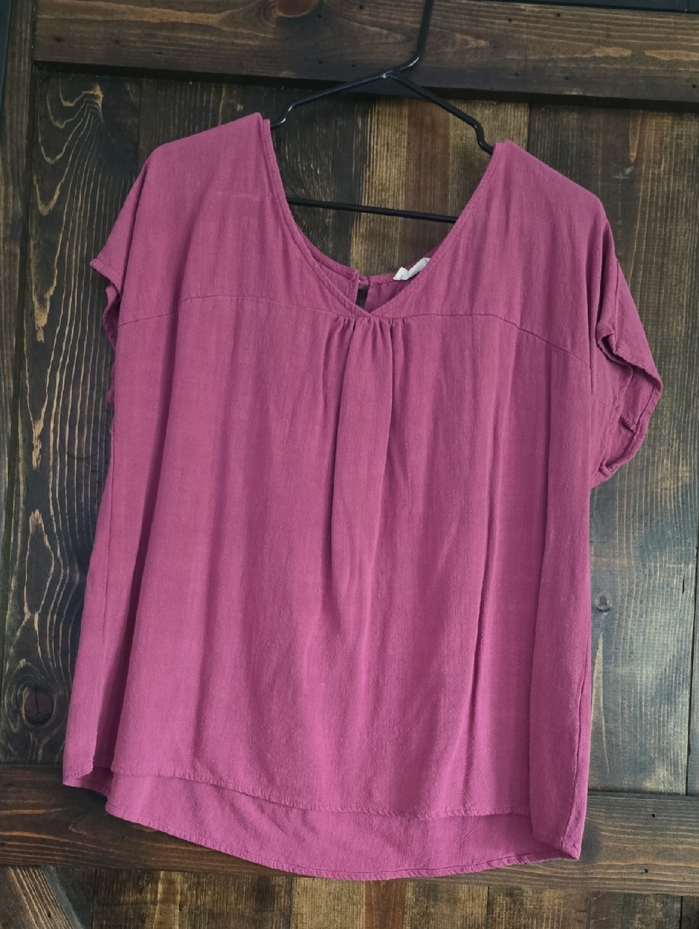 Kori Short Sleeve V-Neck Blouse in Mauve